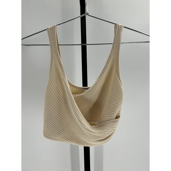 Significant Other 'Abbie' Beige Viscose Rib Knit Wrap Tank Top Size 4 - Picture 1 of 3